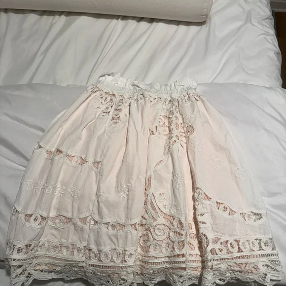 Maeve Blush and White Ruched Dress